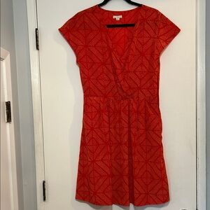Gap Orange Crossover Mini Dress Size 10 with Pockets